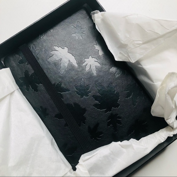 Alexander Wang Leaf Leather Notebook in Black BoxBag Included Sketch Blank Pages